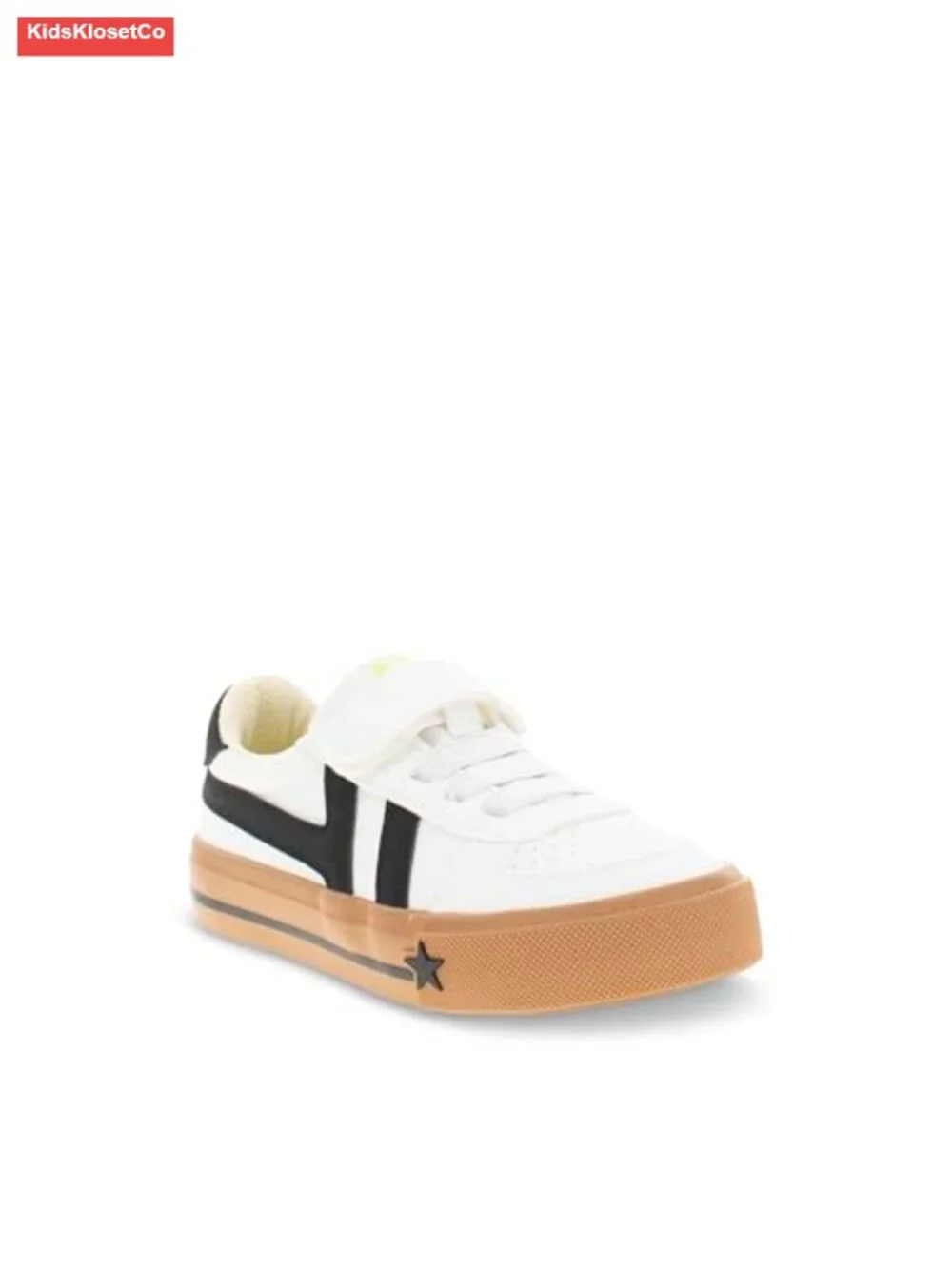 PU Leather & Mesh Hook-and-Loop Sneakers for Toddler & Little Kid